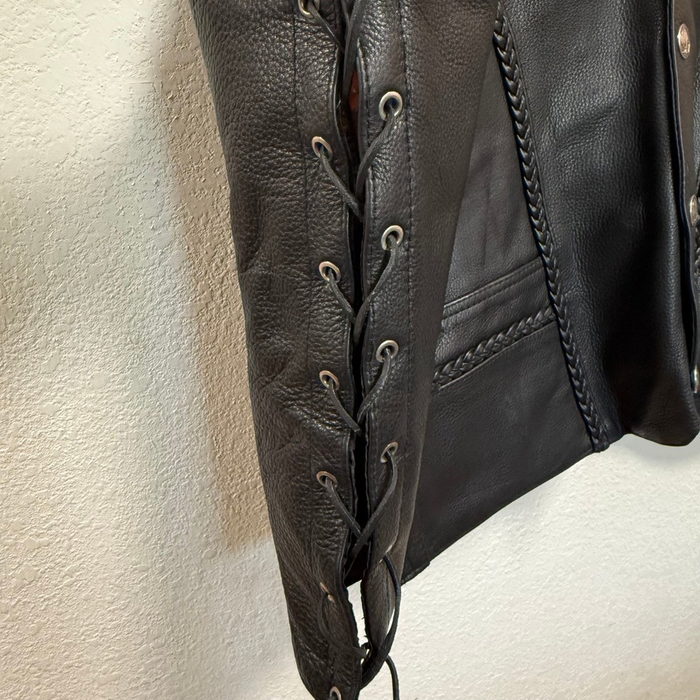 Milwaukee Premium Leather Concealed Carry Pockets Buffalo Snap Vest Men 56 - Picture 4 of 16